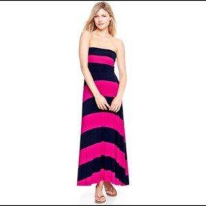 Gap Pink and Navy Striped Maxi Multi-way Dress